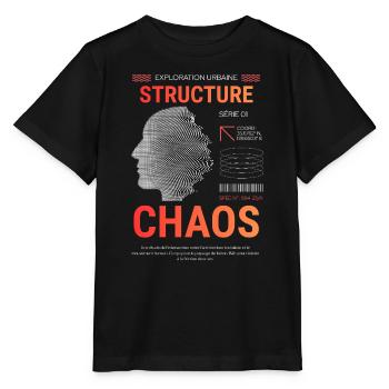 Structure Chaos Urbaine - T-shirt bio MINI CREATOR Stanley/Stella Enfant - noir - Devant - Mikhail (115cm)