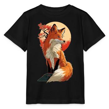Renard Japon - T-shirt bio MINI CREATOR Stanley/Stella Enfant - noir - Devant - Mikhail (115cm)