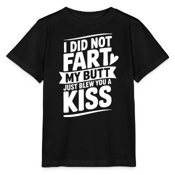 Ich habe mir den Hintern gefurzt und dir gerade einen Kuss geblasen - Stanley/Stella Kinder T-Shirt MINI CREATOR  - Schwarz - Vorne - Mikhail (115cm)