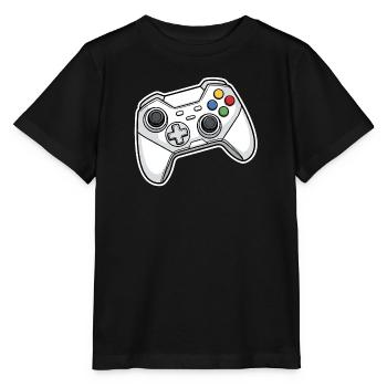 Illustration de manette rétro - T-shirt bio MINI CREATOR Stanley/Stella Enfant - noir - Devant - Mikhail (115cm)