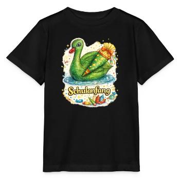Schulanfang-Schwan mit Geschenk - Stanley/Stella Kinder T-Shirt MINI CREATOR  - Schwarz - Vorne - Mikhail (115cm)