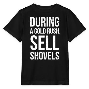 Goldrausch-Schaufelverkäufe fette Typografie - Stanley/Stella Kinder T-Shirt MINI CREATOR  - Schwarz - Vorne - Mikhail (115cm)