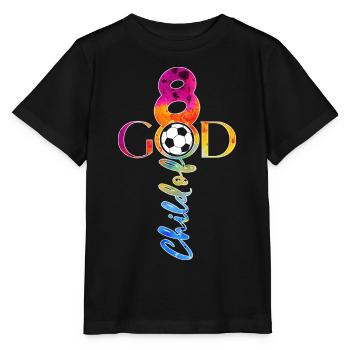 GOD 8 YEARS JESUS FOOTBALL 8TH BIRTHDAY - Stanley/Stella MINI CREATOR Kids’ T-Shirt - black - Front - Mikhail (115cm)
