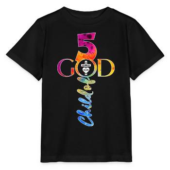 ÉGLISE CHRÉTIENS 5 ANS JÉSUS 5E ANNIVERSAIRE - T-shirt bio MINI CREATOR Stanley/Stella Enfant - noir - Devant - Mikhail (115cm)