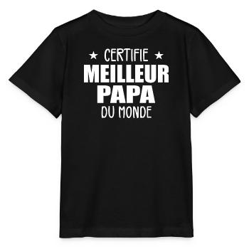 Certifié Meilleur Papa Du Monde Meilleur Papa - T-shirt bio MINI CREATOR Stanley/Stella Enfant - noir - Devant - Mikhail (115cm)