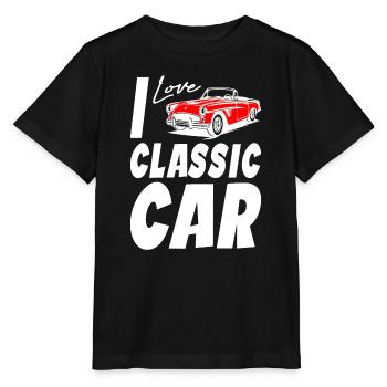 I Love Classic Car - Stanley/Stella Kinder T-Shirt MINI CREATOR  - Schwarz - Vorne - Mikhail (115cm)