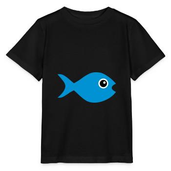 ★ Couleurs de conception modifiables ★ Poisson aux yeux écarquillés - T-shirt bio MINI CREATOR Stanley/Stella Enfant - noir - Devant - Mikhail (115cm)