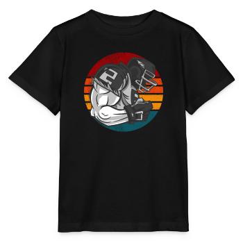 American Football Retro Vintage - Stanley/Stella Kinder T-Shirt MINI CREATOR  - Schwarz - Vorne - Mikhail (115cm)