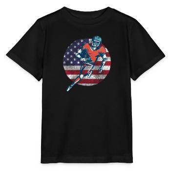 American Football Retro Vintage US Flagge - Stanley/Stella Kinder T-Shirt MINI CREATOR  - Schwarz - Vorne - Mikhail (115cm)
