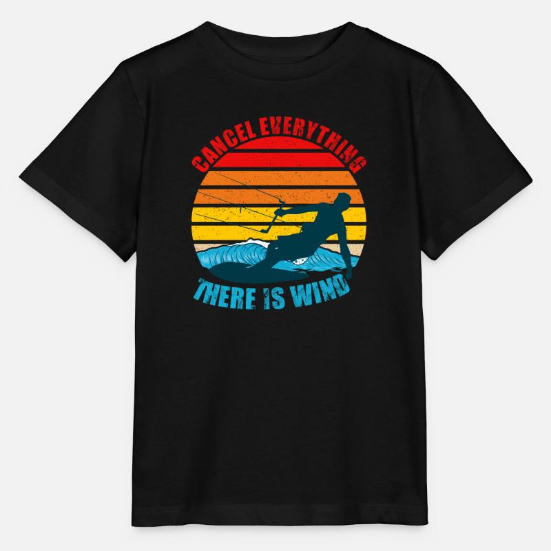 Cancel Everything There Is Wind Funny Kitesurfing - Stanley/Stella MINI CREATOR Kids’ T-Shirt - black