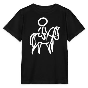 Rider on Horse Rider Minimalist Minimalism - Stanley/Stella MINI CREATOR Kids’ T-Shirt - black - Front - Mikhail (115cm)