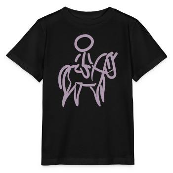 Rider on Horse Rider Minimalist Minimalism - Stanley/Stella MINI CREATOR Kids’ T-Shirt - black - Front - Mikhail (115cm)