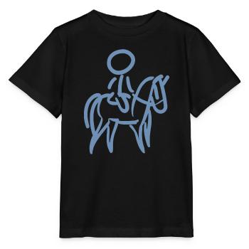 Rider on Horse Rider Minimalist Minimalism - Stanley/Stella MINI CREATOR Kids’ T-Shirt - black - Front - Mikhail (115cm)