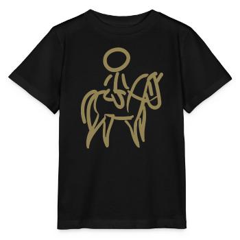 Rider on Horse Rider Minimalist Minimalism - Stanley/Stella MINI CREATOR Kids’ T-Shirt - black - Front - Mikhail (115cm)