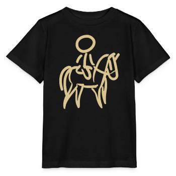 Rider on Horse Rider Minimalist Minimalism - Stanley/Stella MINI CREATOR Kids’ T-Shirt - black - Front - Mikhail (115cm)