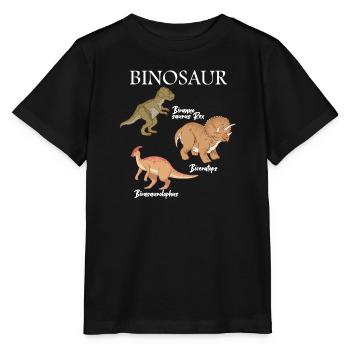 Bisexuel Dinosaure Binosaure Bi Pride Coming Out - T-shirt bio MINI CREATOR Stanley/Stella Enfant - noir - Devant - Mikhail (115cm)