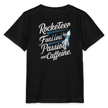 Maquette fusée - T-shirt bio MINI CREATOR Stanley/Stella Enfant - noir - Devant - Mikhail (115cm)