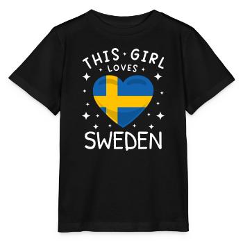 Schweden Flagge Skandinavien Schwedische Fahne - Stanley/Stella Kinder T-Shirt MINI CREATOR  - Schwarz - Vorne - Mikhail (115cm)