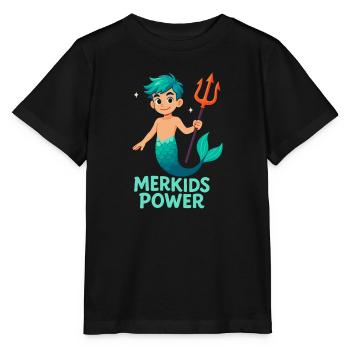 Merkids Power Boy - Stanley/Stella MINI CREATOR Kids’ T-Shirt - black - Front - Mikhail (115cm)