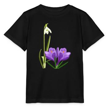 Perce-neige et crocus, printemps - T-shirt bio MINI CREATOR Stanley/Stella Enfant - noir - Devant - Mikhail (115cm)