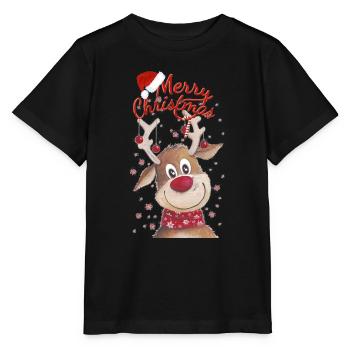 Weihnachtsrentier - Stanley/Stella Kinder T-Shirt MINI CREATOR  - Schwarz - Vorne - Mikhail (115cm)