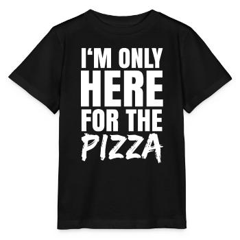 Je ne suis là que pour la pizza - Amoureux de la pizza - T-shirt bio MINI CREATOR Stanley/Stella Enfant - noir - Devant - Mikhail (115cm)