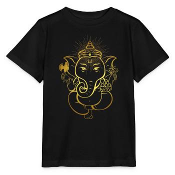 Genesh Ganesha Elefant Hindu Gott God Yoga Indien - Stanley/Stella Kinder T-Shirt MINI CREATOR  - Schwarz - Vorne - Mikhail (115cm)