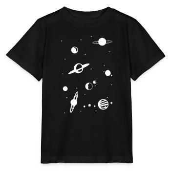 blank planets - Stanley/Stella MINI CREATOR Kids’ T-Shirt - black - Front - Mikhail (115cm)