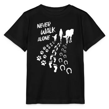 Never Walk Alone Pferd & Hund - Stanley/Stella Kinder T-Shirt MINI CREATOR  - Schwarz - Vorne - Mikhail (115cm)