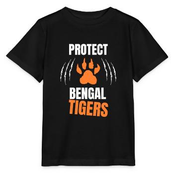 Protect Bengal Tigers - Stanley/Stella MINI CREATOR Kids’ T-Shirt - black - Front - Mikhail (115cm)