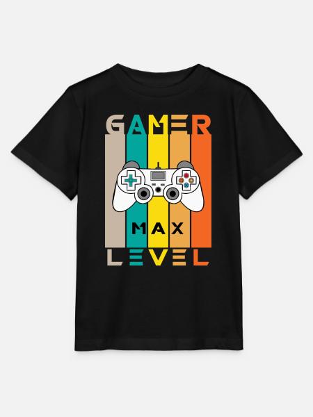 Gamer Level Maximum - Stanley/Stella Kinder T-Shirt MINI CREATOR - Schwarz