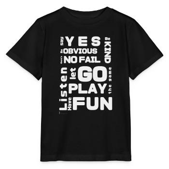improv rules white - Stanley/Stella MINI CREATOR Kids’ T-Shirt - black - Front - Mikhail (115cm)