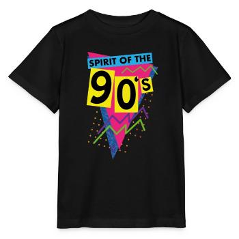 des années quatre-vingt-dix ou 90 dans les couleurs néon - T-shirt bio MINI CREATOR Stanley/Stella Enfant - noir - Devant - Mikhail (115cm)
