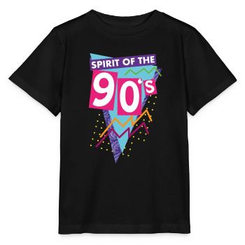 des années quatre-vingt-dix ou 90 dans les couleurs violettes - T-shirt bio MINI CREATOR Stanley/Stella Enfant - noir - Devant - Mikhail (115cm)
