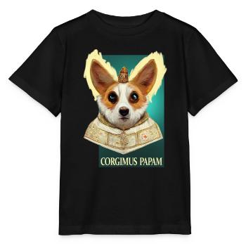 Corgi Papst - Stanley/Stella Kinder T-Shirt MINI CREATOR  - Schwarz - Vorne - Mikhail (115cm)