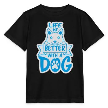 better with a dog - Stanley/Stella MINI CREATOR Kids’ T-Shirt - black - Front - Mikhail (115cm)