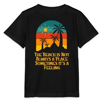 La plage n’est pas toujours un endroit où l’océan dicte - T-shirt bio MINI CREATOR Stanley/Stella Enfant - noir - Devant - Mikhail (115cm)