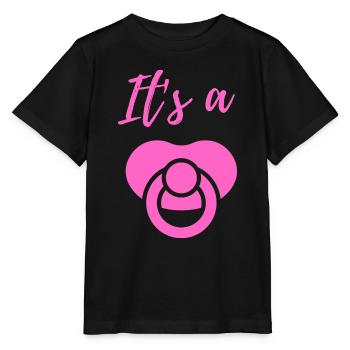 Baby Announcement Pregnancy - Girl - Surprise - Stanley/Stella MINI CREATOR Kids’ T-Shirt - black - Front - Mikhail (115cm)