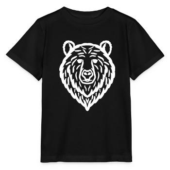 Bär weiß - Stanley/Stella Kinder T-Shirt MINI CREATOR  - Schwarz - Vorne - Mikhail (115cm)