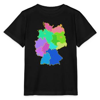 Bundesländer Deutschland Karte - Stanley/Stella Kinder T-Shirt MINI CREATOR  - Schwarz - Vorne - Mikhail (115cm)