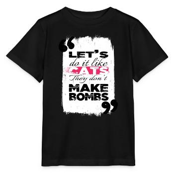 fun sayings heart quote flower power global peace - Stanley/Stella MINI CREATOR Kids’ T-Shirt - black - Front - Mikhail (115cm)