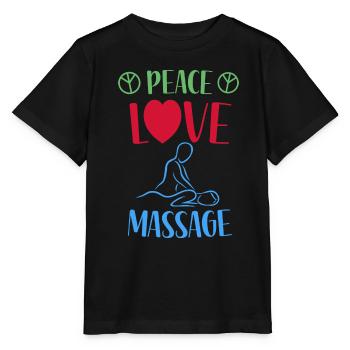 Frieden Liebe Massage - Stanley/Stella Kinder T-Shirt MINI CREATOR  - Schwarz - Vorne - Mikhail (115cm)
