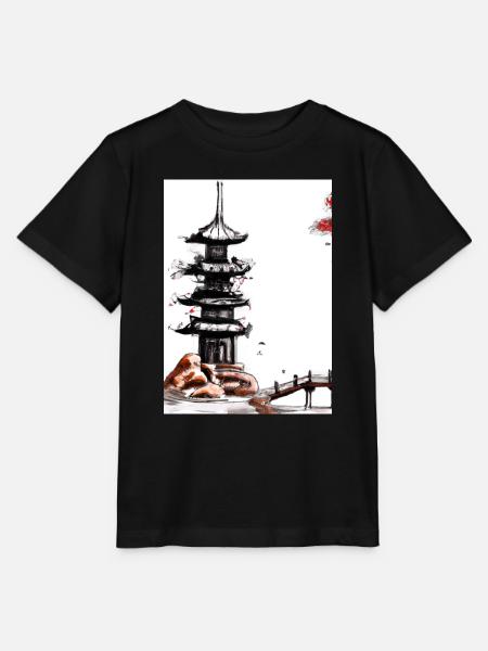 Japanische Turmbrücke - Stanley/Stella Kinder T-Shirt MINI CREATOR - Schwarz