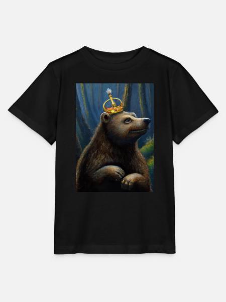 Bär mit Krone - Stanley/Stella Kinder T-Shirt MINI CREATOR - Schwarz