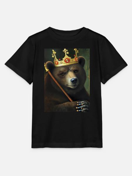 Bär mit Krone - Stanley/Stella Kinder T-Shirt MINI CREATOR  - Schwarz
