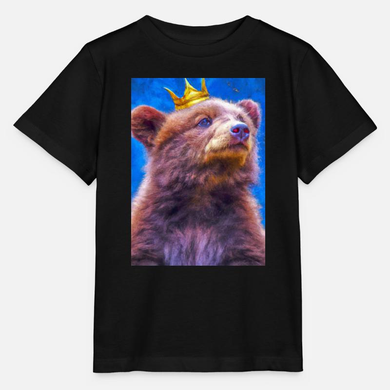 Bär mit Krone - Stanley/Stella Kinder T-Shirt MINI CREATOR - Schwarz