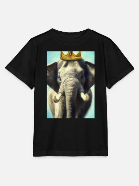 Elefant mit Krone - Stanley/Stella Kinder T-Shirt MINI CREATOR - Schwarz