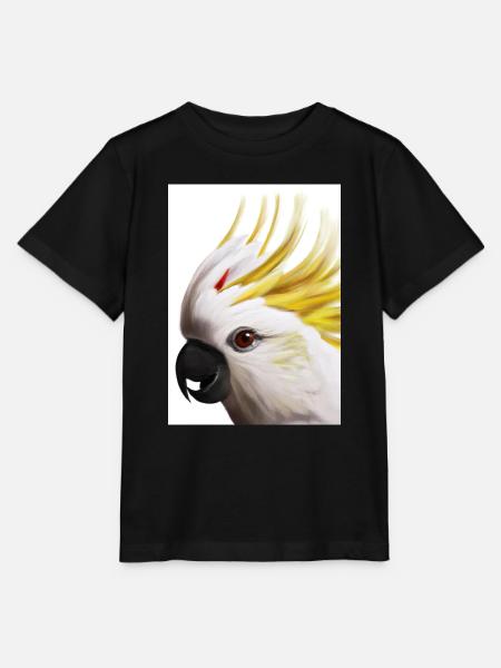 Kopf eines Kakadus - Stanley/Stella Kinder T-Shirt MINI CREATOR - Schwarz