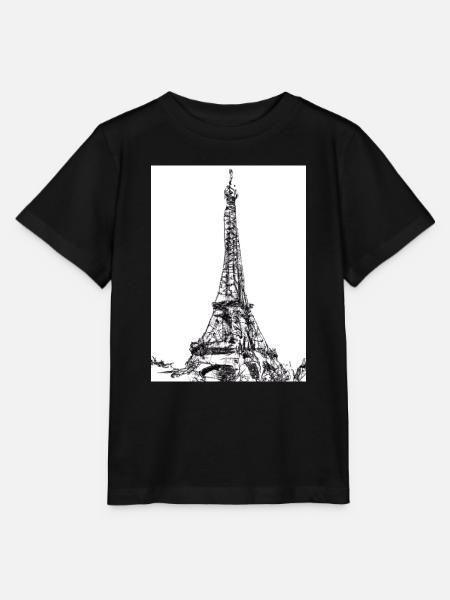 Eiffelturm-Gemälde - Stanley/Stella Kinder T-Shirt MINI CREATOR - Schwarz