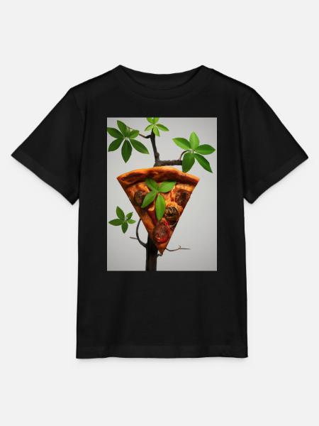 Wachsende Pizza - Stanley/Stella Kinder T-Shirt MINI CREATOR - Schwarz